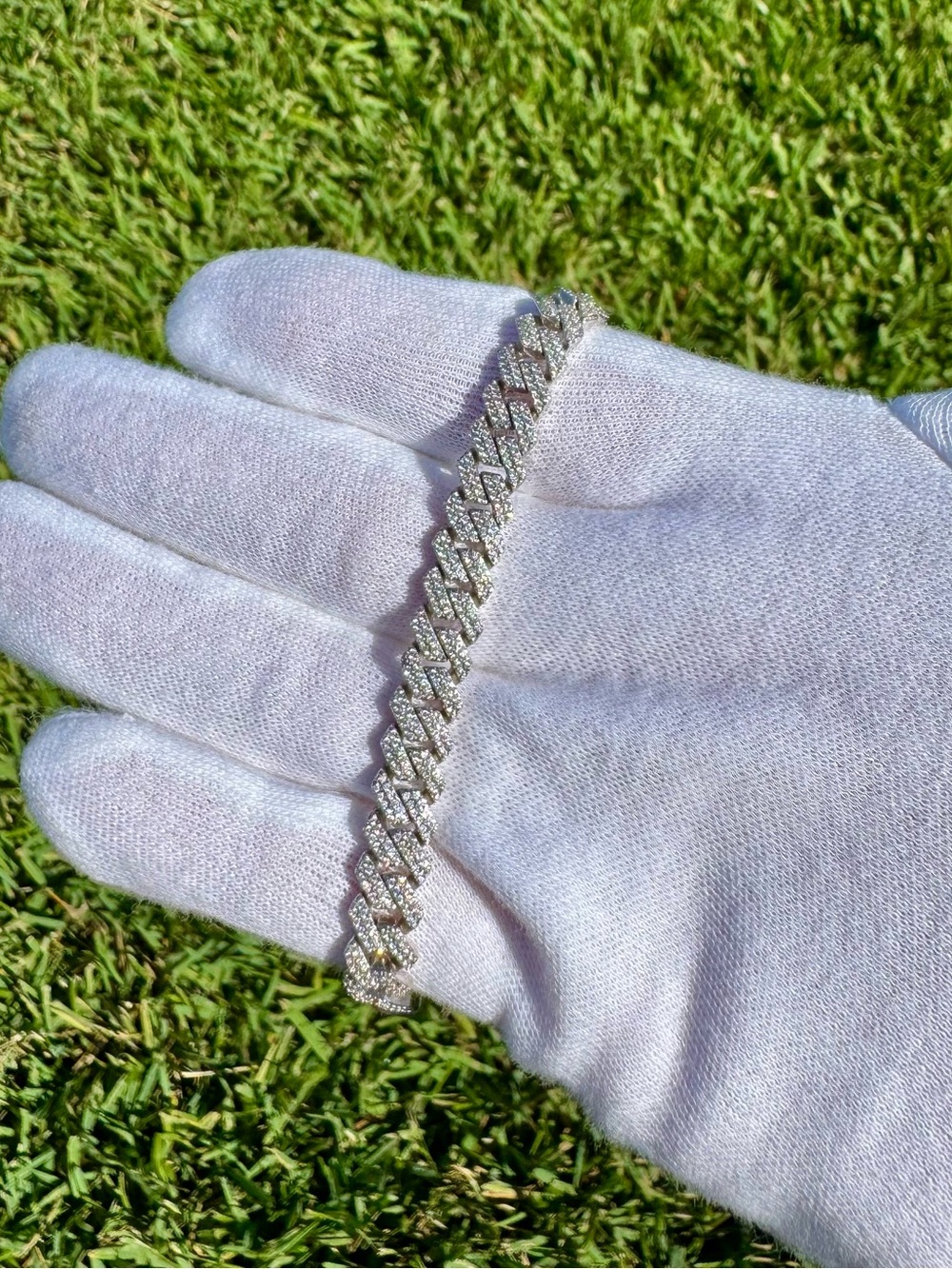 925 Silver, 3.4CTW Moissanite Square Miami Cuban Bracelet - Picture 3 of 7